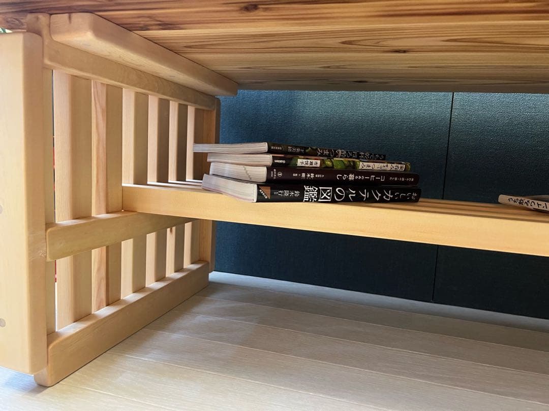 【オーダー】 ローテーブル 和風 木組縦格子 収納付き