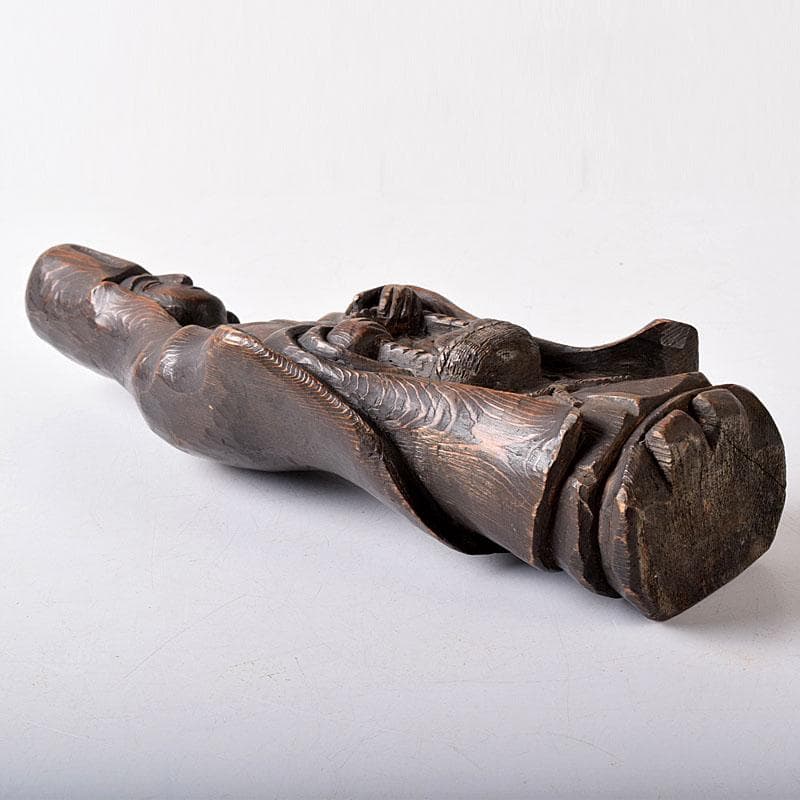 仏教美術　木彫　観音菩薩立像　仏像　在銘　正元作　置物　C　8261