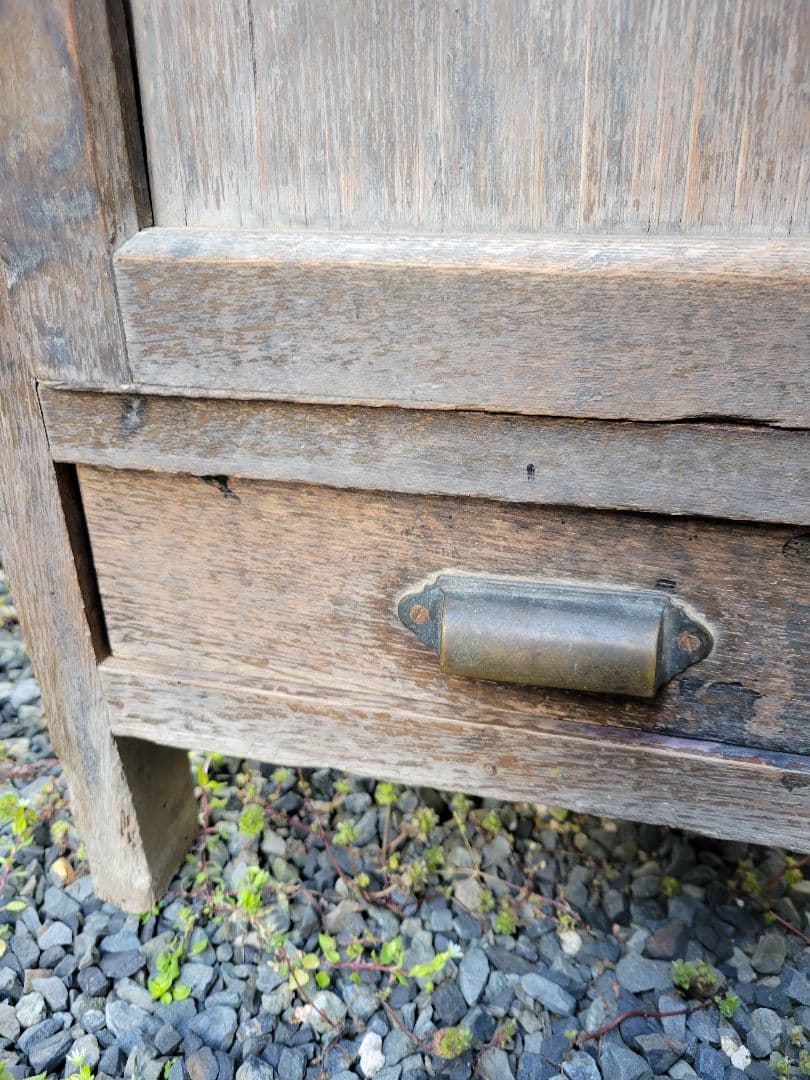 旧国鉄備品 / 木製 / 片袖机 / 引き出し付き 昭和レトロ