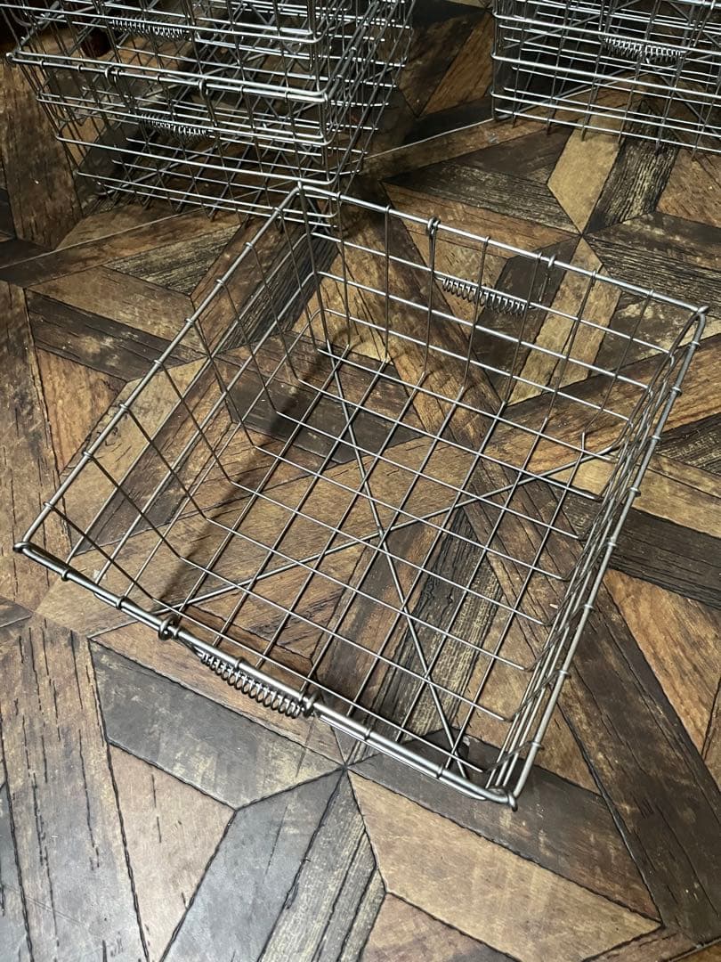 学校 給食かご ステンレス 10個 セット 昭和レトロ 収納 インテリア 当時物