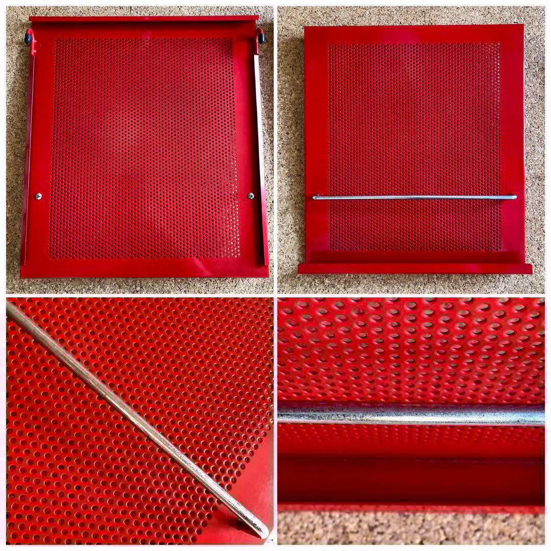 赤 スチールラック キャビネット スライド扉付　コンパートメントラック 棚 収納