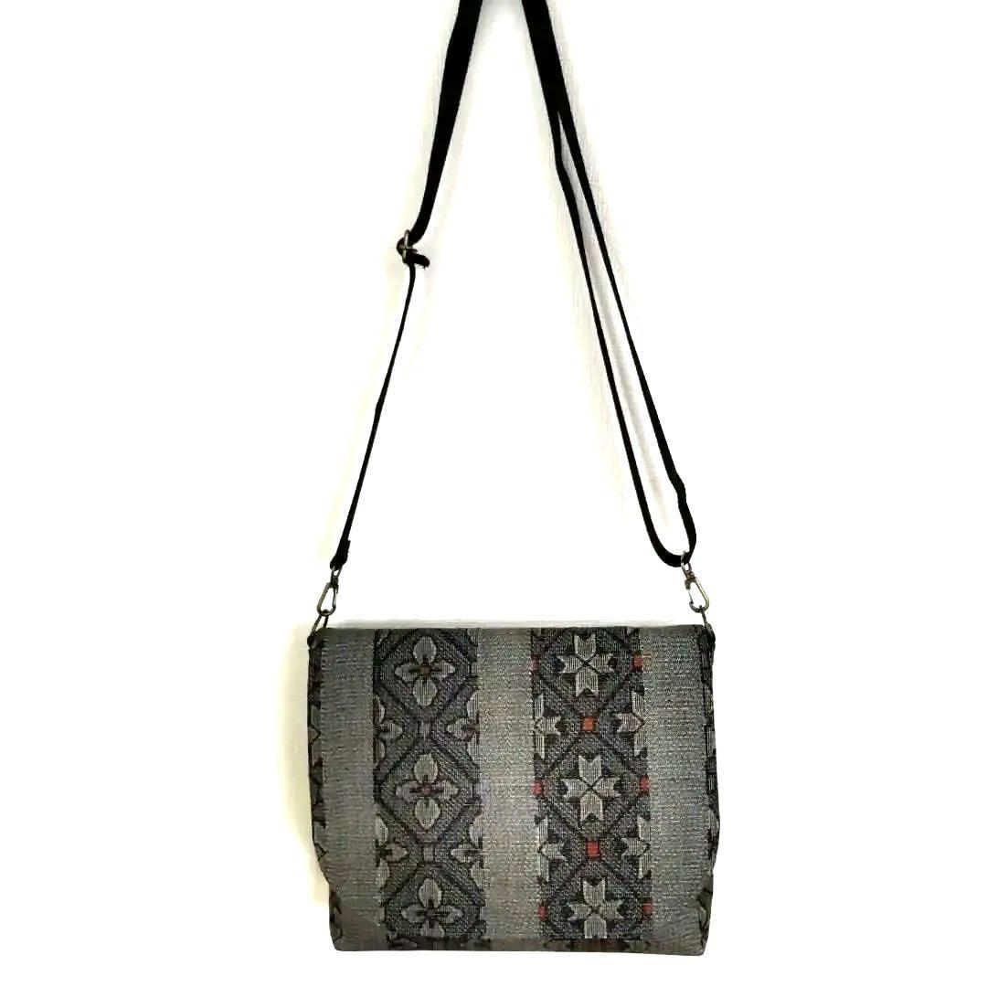 反物で作った、大島紬ショルダーバッグ