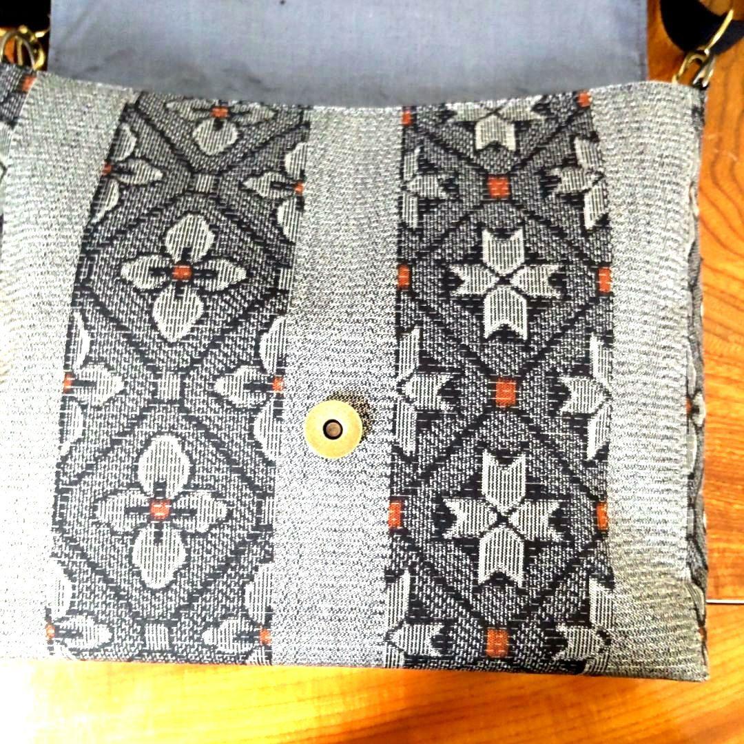 反物で作った、大島紬ショルダーバッグ