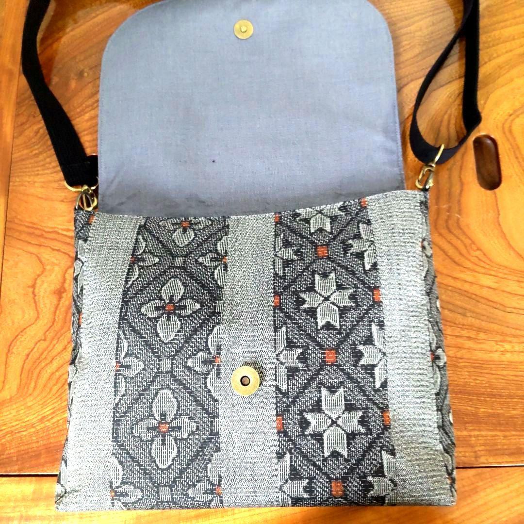 反物で作った、大島紬ショルダーバッグ