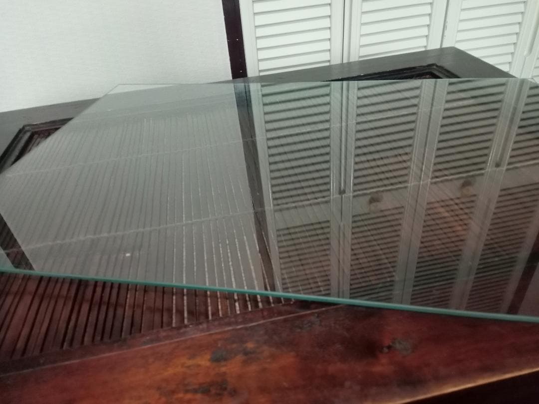 B-COMPANY ガラスローテーブル アジアン 座卓 ウッド 机 バンブー