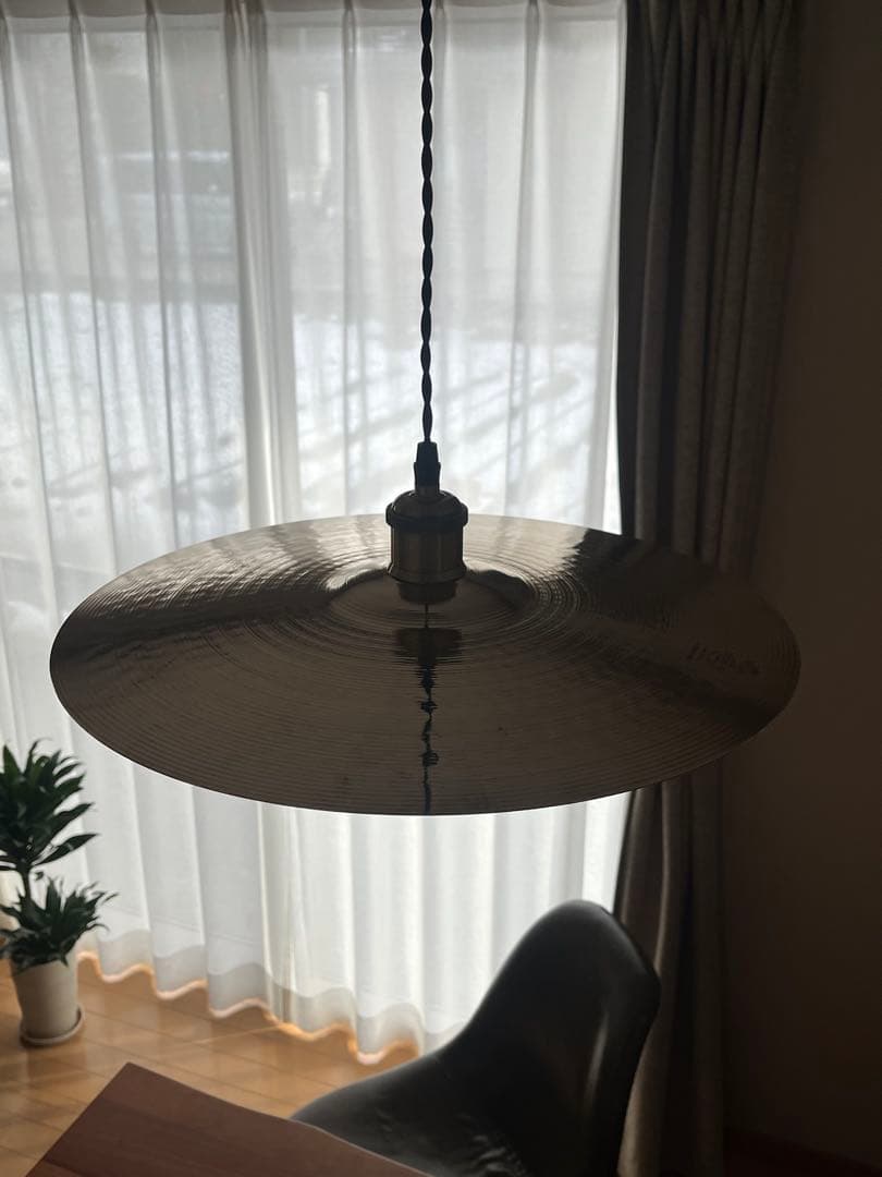 キャンペーン電球付き！zildjianシンバルを加工した照明　ペンダントライト