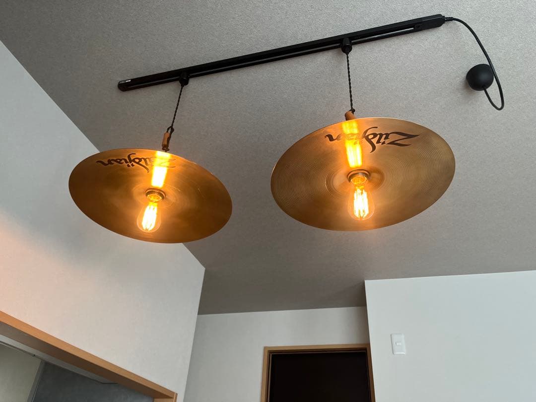 キャンペーン電球付き！zildjianシンバルを加工した照明　ペンダントライト