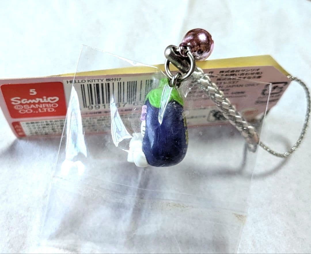 Sanrioハローキティ ご当地キティ栃木県那須限定ナス型根付ストラップ