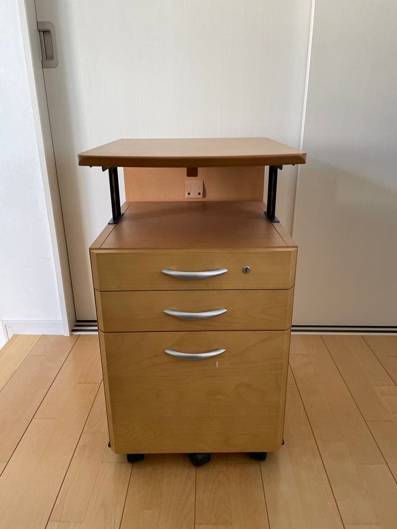 【値下げ！】カリモク　学習机　昇降式ワゴン③ 学習机3点セット→2点セット