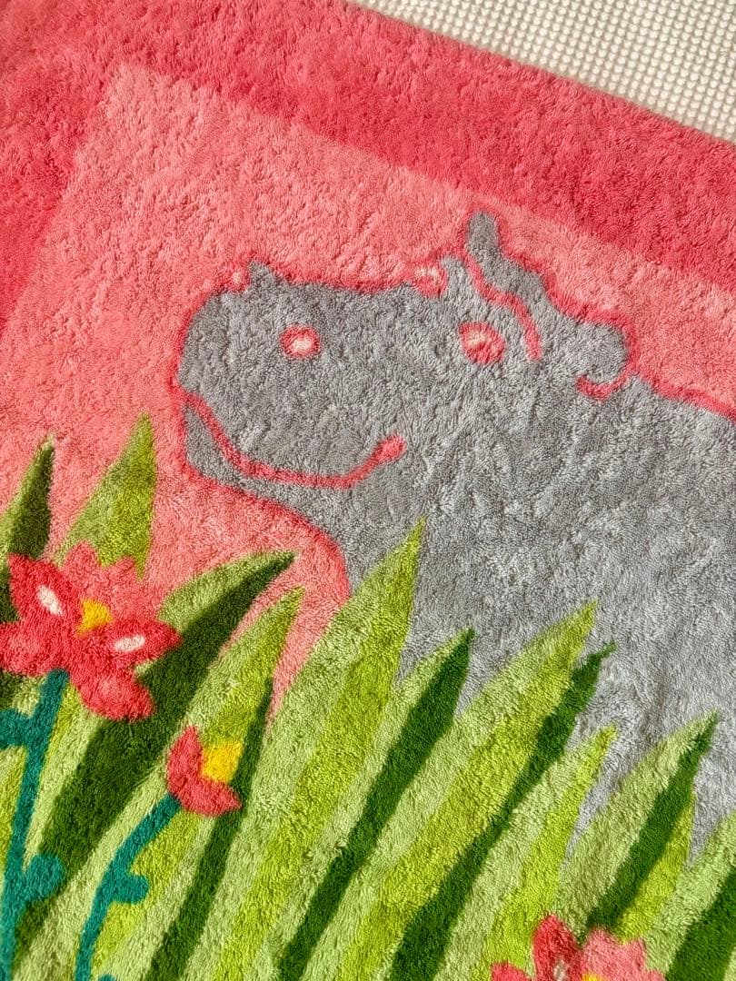 HERMES-PARIS ヒッポデザインバスマット ビーチタオル 美品