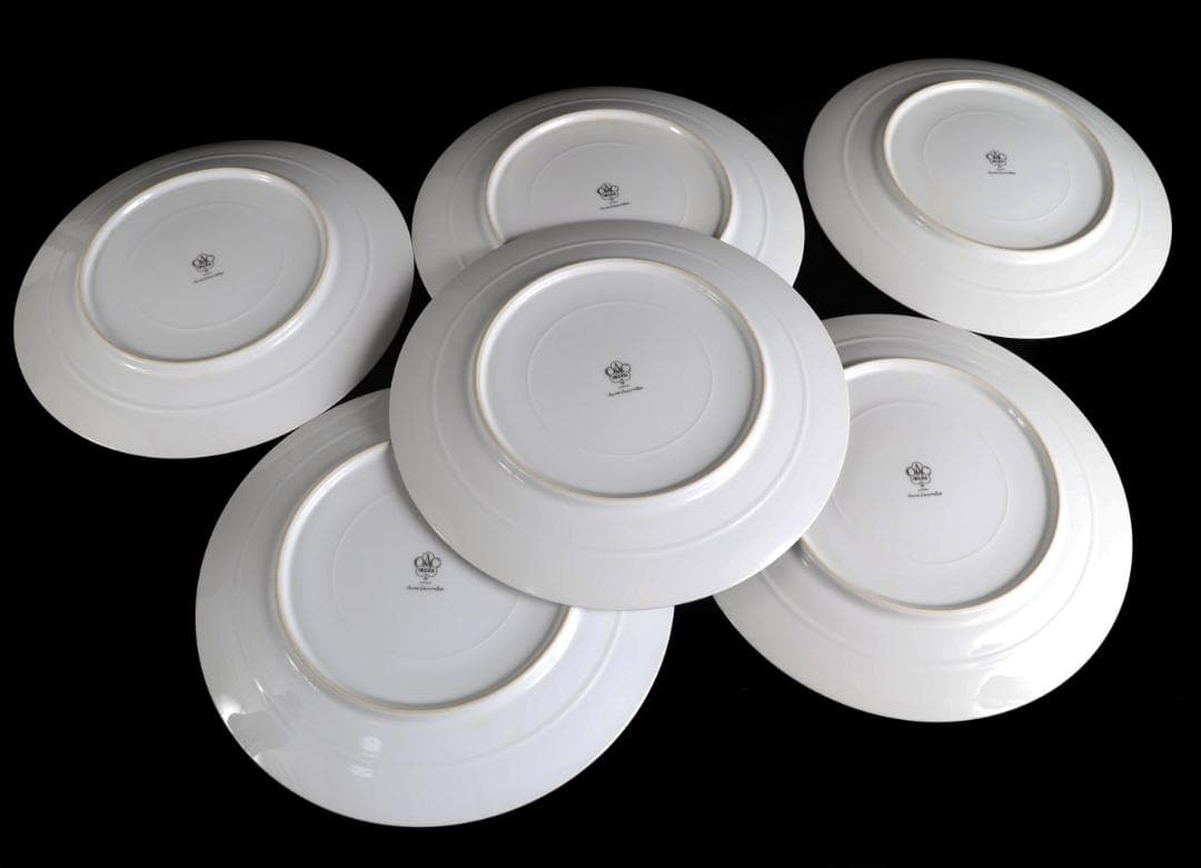 大倉陶園 呉須正倉院 プレート 6枚26ｃｍ 皿 プラチナ彩ハンドペイント