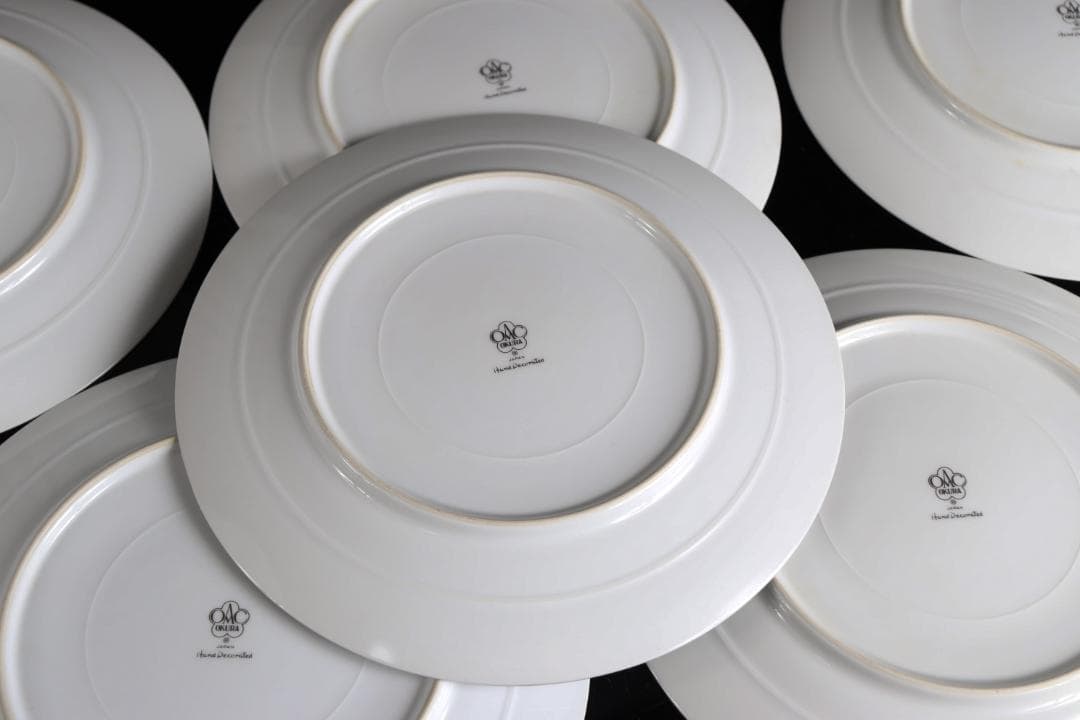 大倉陶園 呉須正倉院 プレート 6枚26ｃｍ 皿 プラチナ彩ハンドペイント