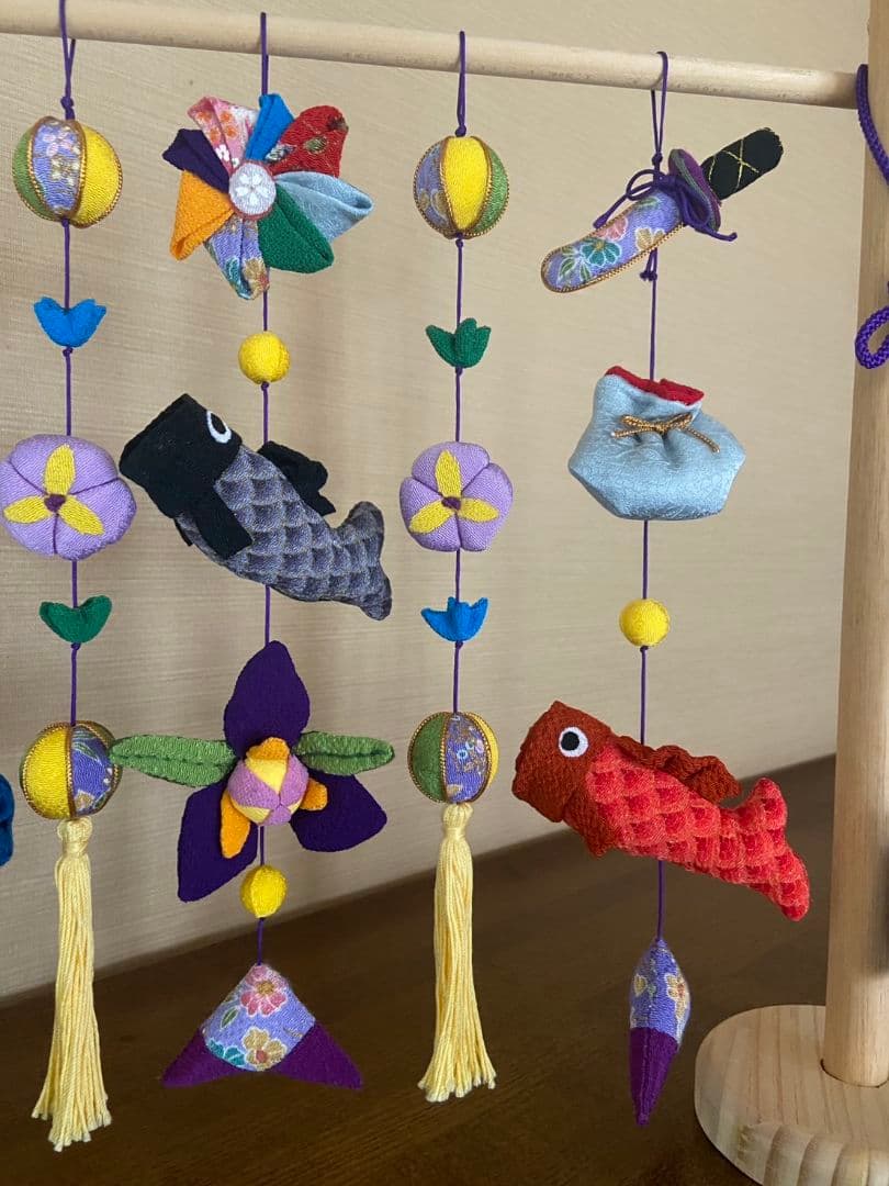 端午の節句 こどもの日 吊るし飾り置き型 1点物 現品限りちりめん細工