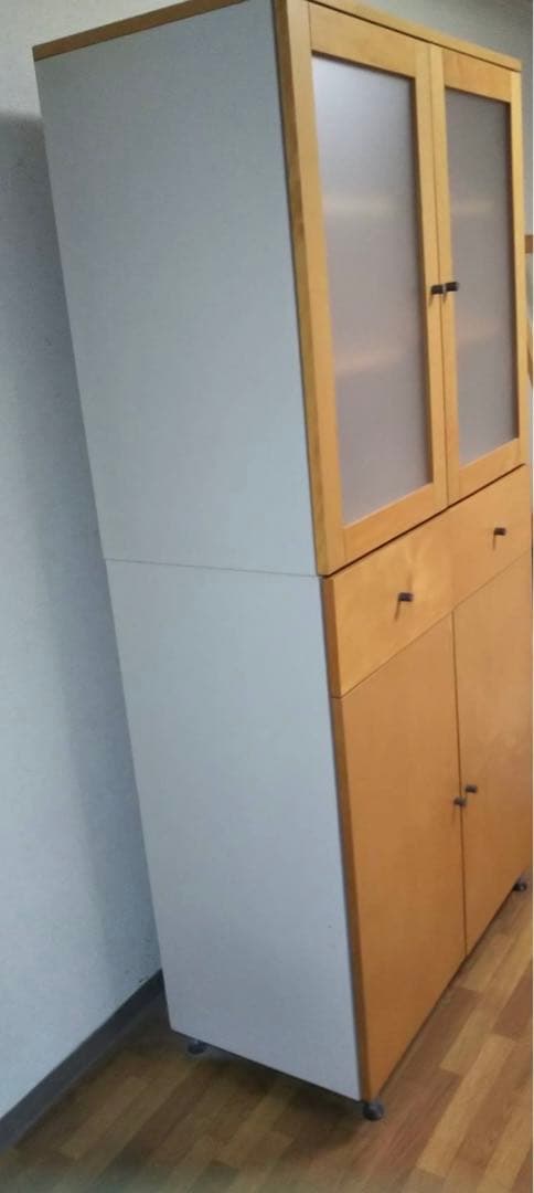 【廃盤・希少】送料込 無印良品キャビネット（食器棚・カップボード）ナチュラル木製