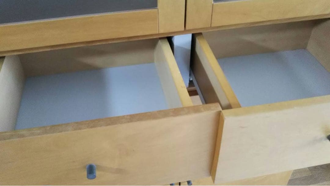 【廃盤・希少】送料込 無印良品キャビネット（食器棚・カップボード）ナチュラル木製