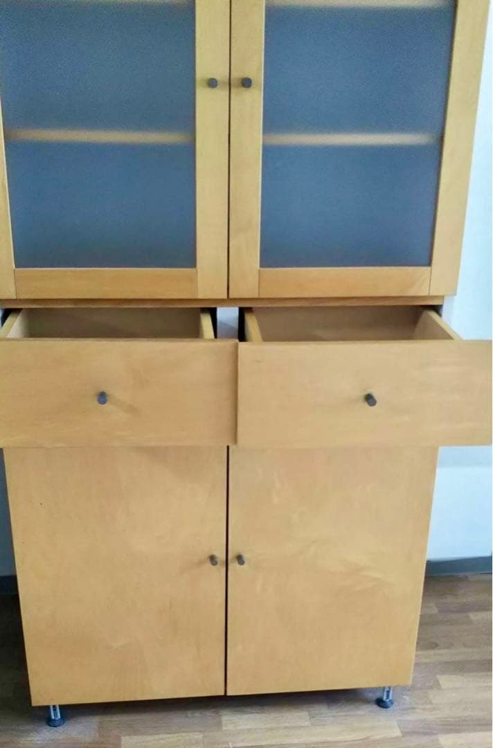 【廃盤・希少】送料込 無印良品キャビネット（食器棚・カップボード）ナチュラル木製