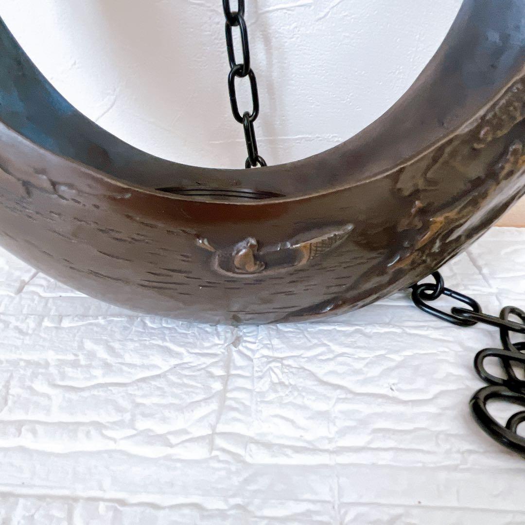 満月 吊り花器 鋳物 花入れ 鉄製 和モダン 茶室 飾り 工芸品 池坊 花器