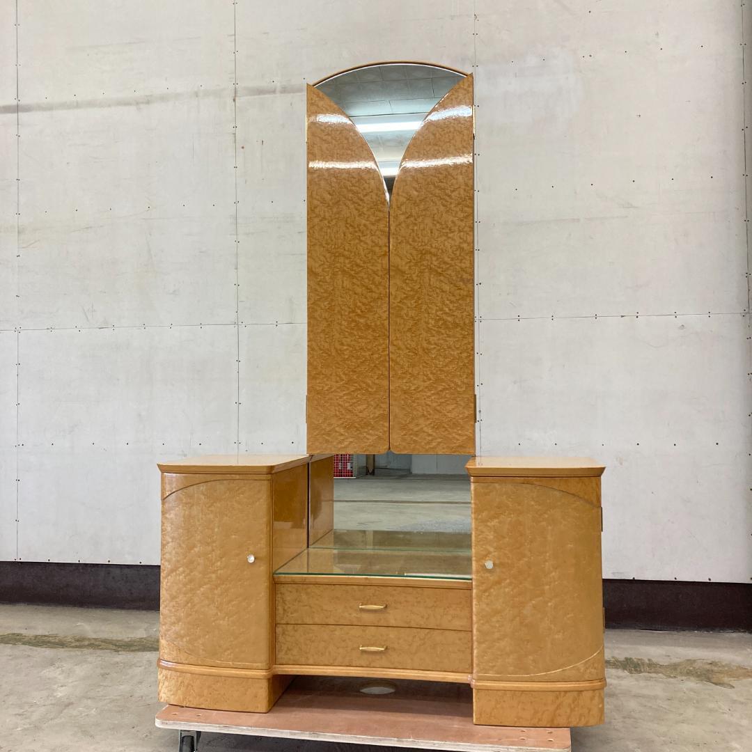 バーズアイメープル　ドレッサー　三面鏡　鏡台　高級