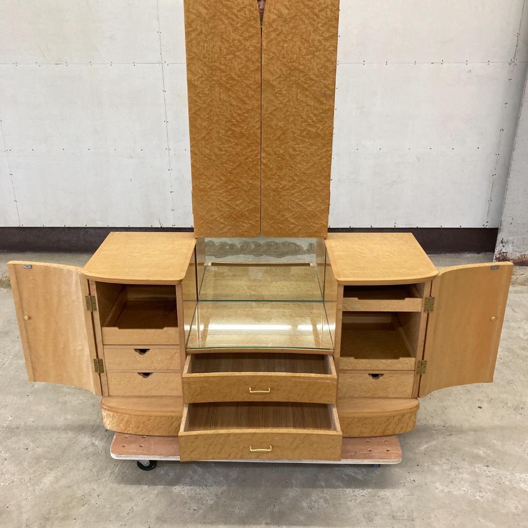 バーズアイメープル　ドレッサー　三面鏡　鏡台　高級