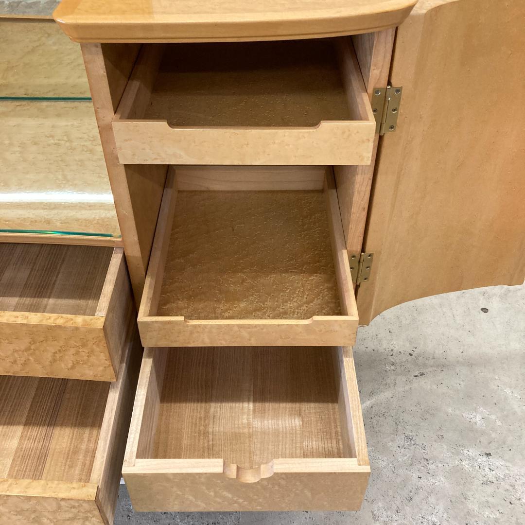 バーズアイメープル　ドレッサー　三面鏡　鏡台　高級