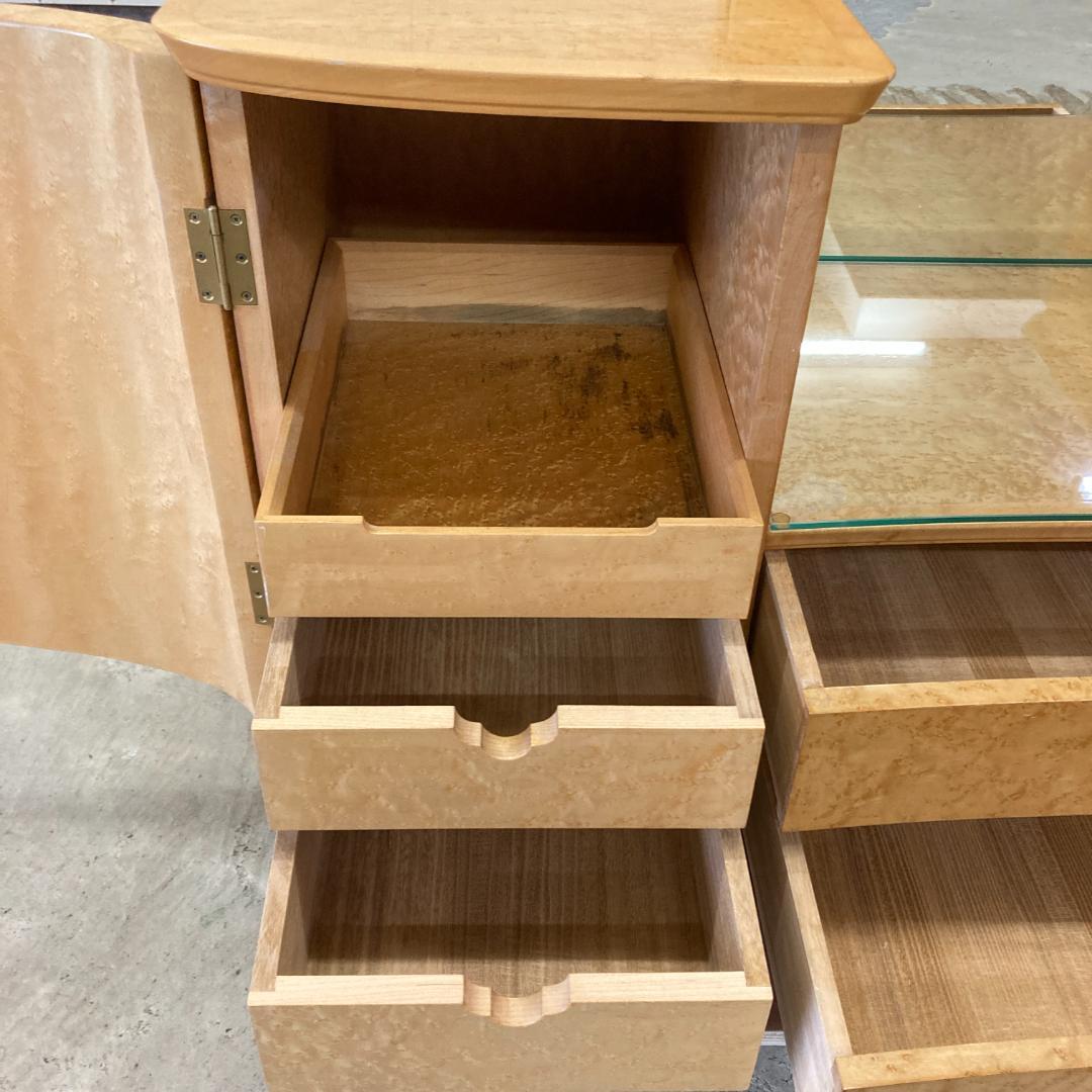 バーズアイメープル　ドレッサー　三面鏡　鏡台　高級