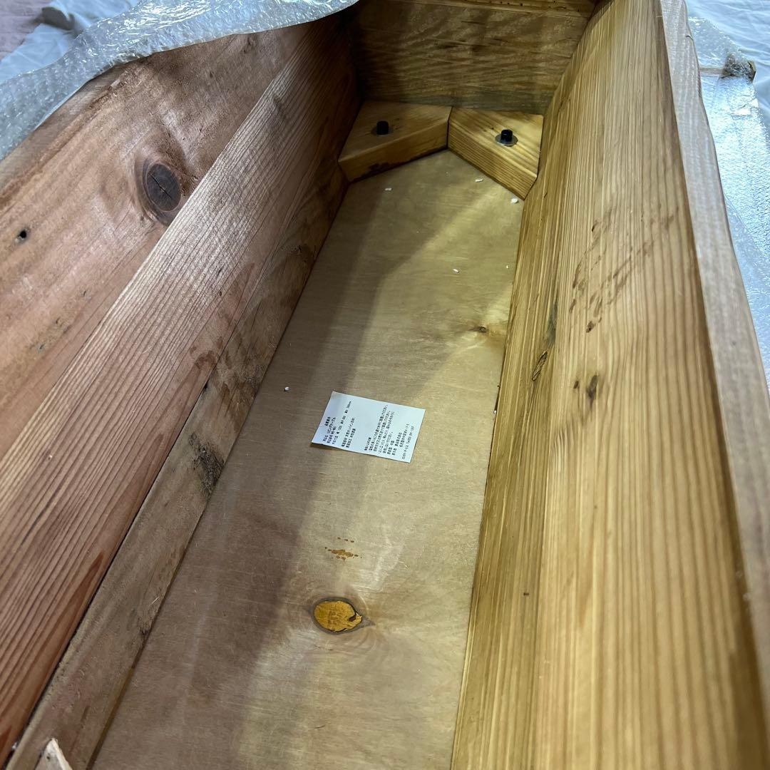 【最終値下げ】【未使用】幅125㎝　天然木　ヘリンボーン　リビングテーブル