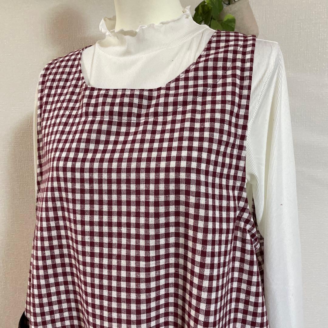 ＆LOVE様　ギンガムチェック　エプロン　ワンピース