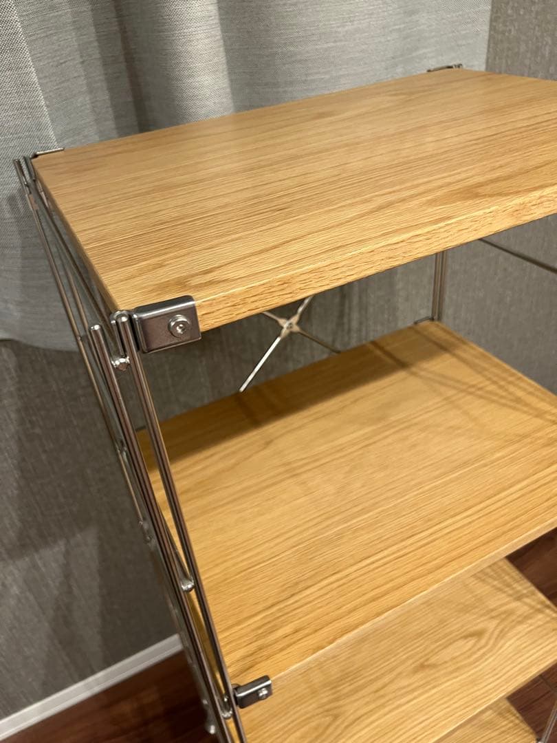 無印良品ステンレスユニットシェルフ　ナチュラルウッド4段シェルフ