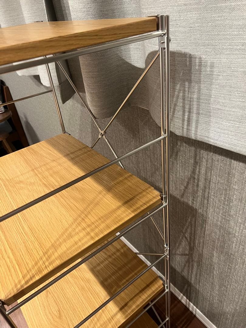 無印良品ステンレスユニットシェルフ　ナチュラルウッド4段シェルフ