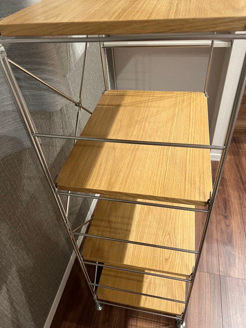 無印良品ステンレスユニットシェルフ　ナチュラルウッド4段シェルフ