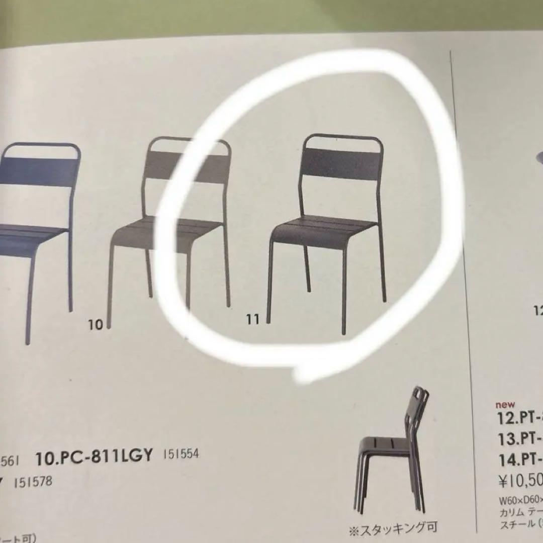 チェア 12脚 屋外 アウトドア PC-811 スチール スタッキング椅子 店舗