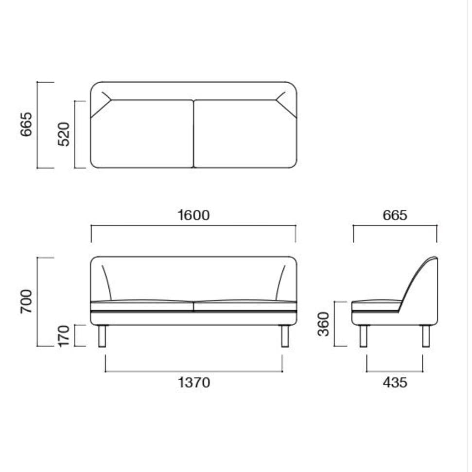 IDEE シエラ ソファ グレー　2.5人掛け