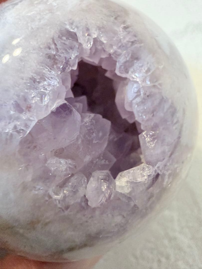 ピンクアメジスト　アメジスト　笑口　キラキラ　スフィア