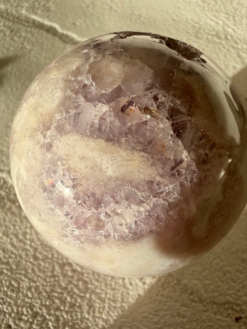 ピンクアメジスト　アメジスト　笑口　キラキラ　スフィア