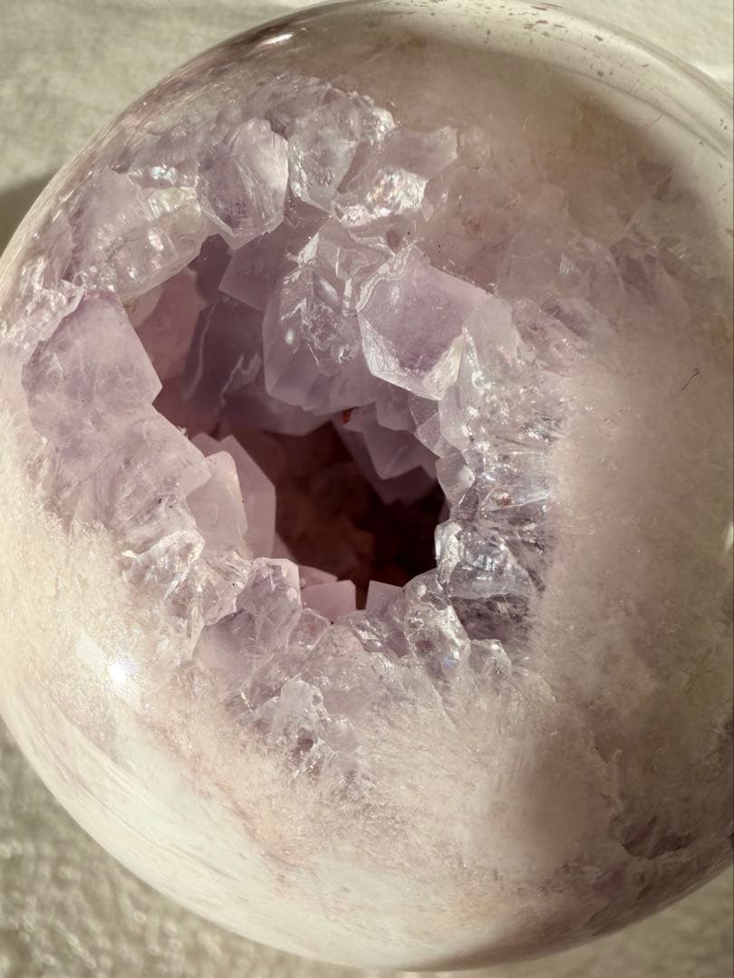 ピンクアメジスト　アメジスト　笑口　キラキラ　スフィア