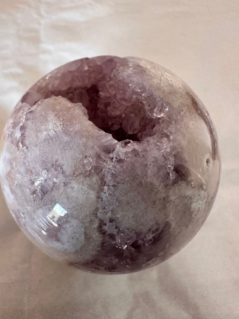 ピンクアメジスト　アメジスト　笑口　キラキラ　スフィア