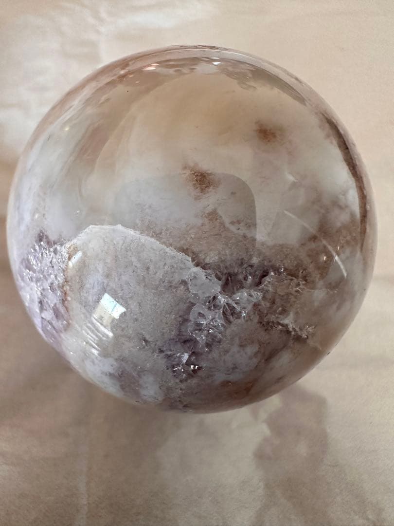 ピンクアメジスト　アメジスト　笑口　キラキラ　スフィア