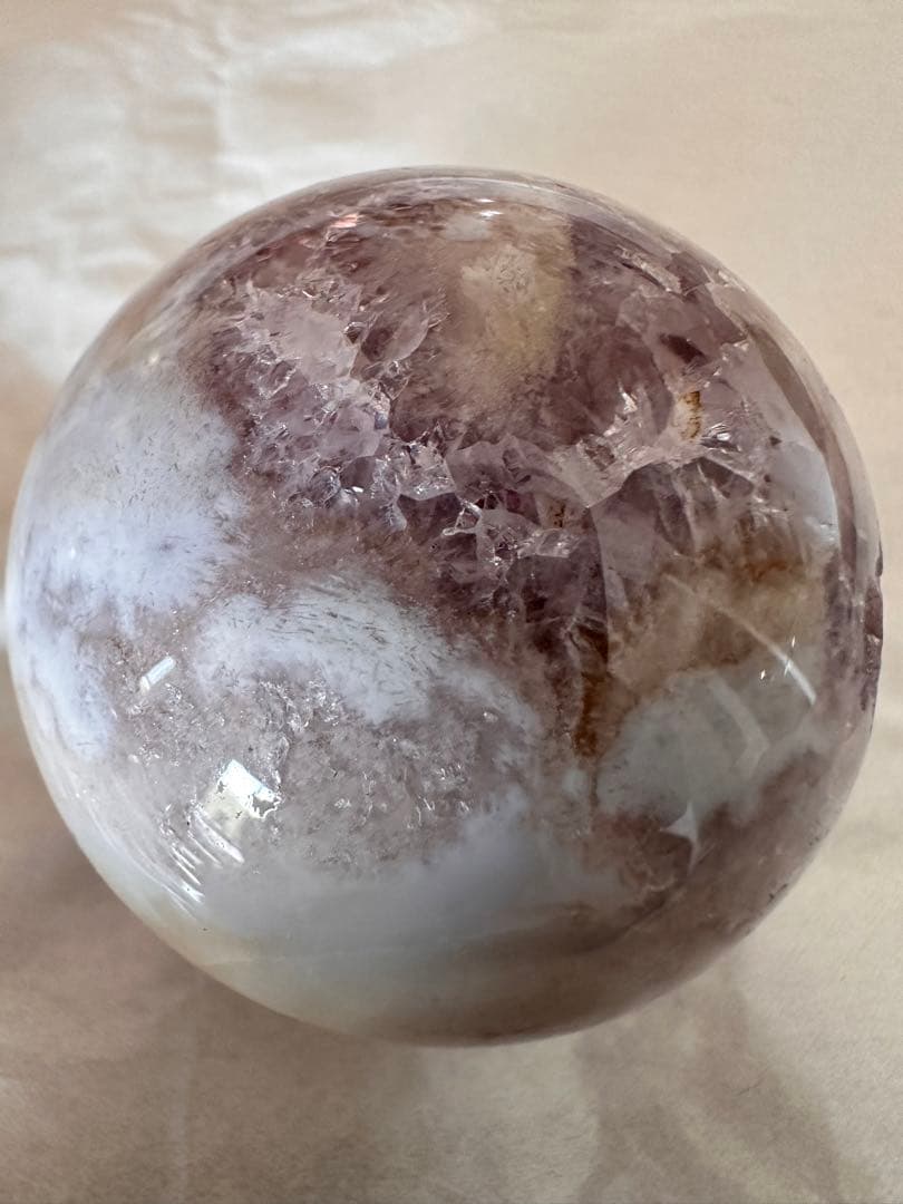 ピンクアメジスト　アメジスト　笑口　キラキラ　スフィア