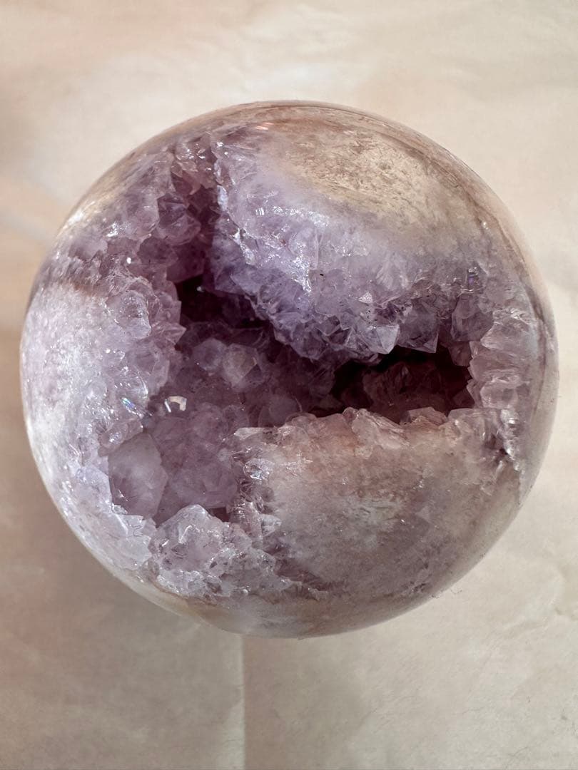 ピンクアメジスト　アメジスト　笑口　キラキラ　スフィア