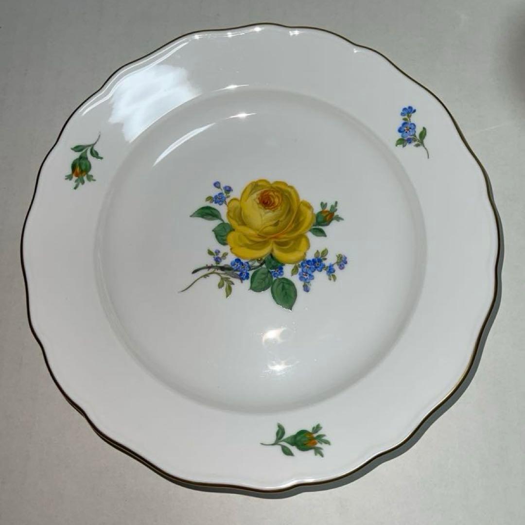 マイセン イエローローズ わすれな草 トリオ