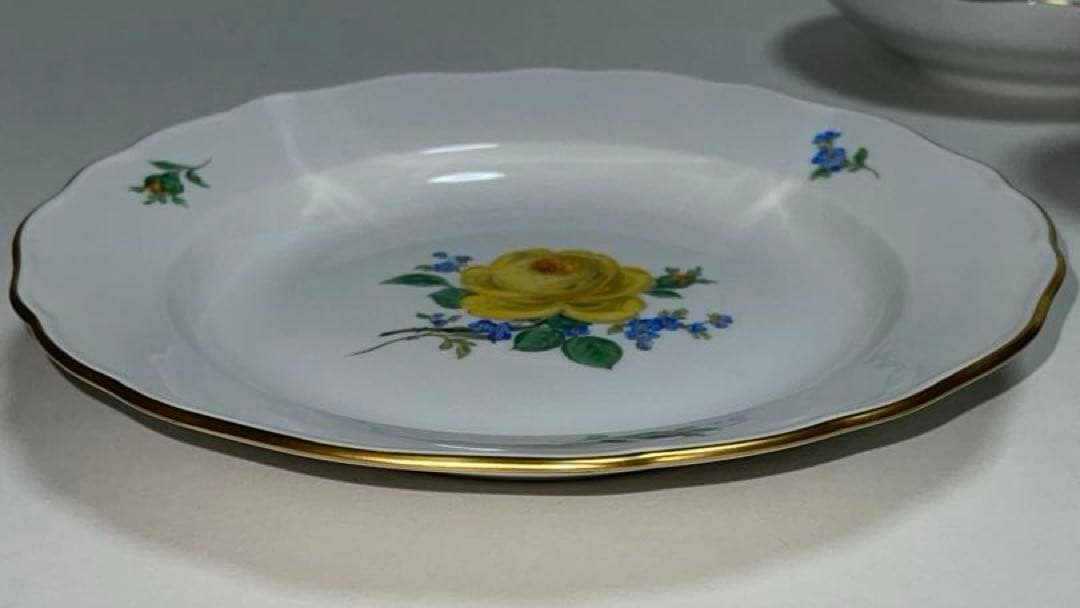 マイセン イエローローズ わすれな草 トリオ