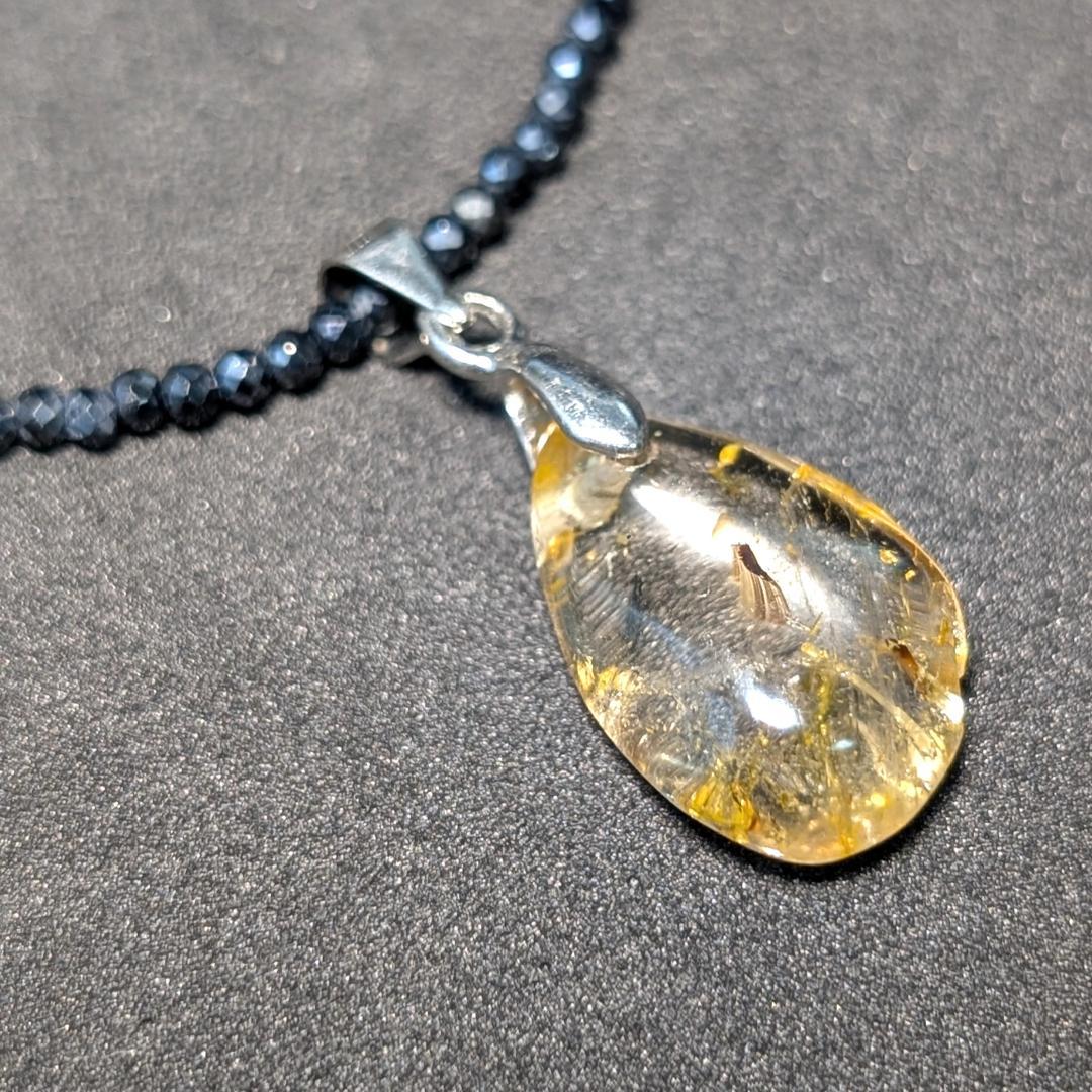 一点物 ペンダント ネックレス タイチンルチル チタンスピネル 極太金針水晶