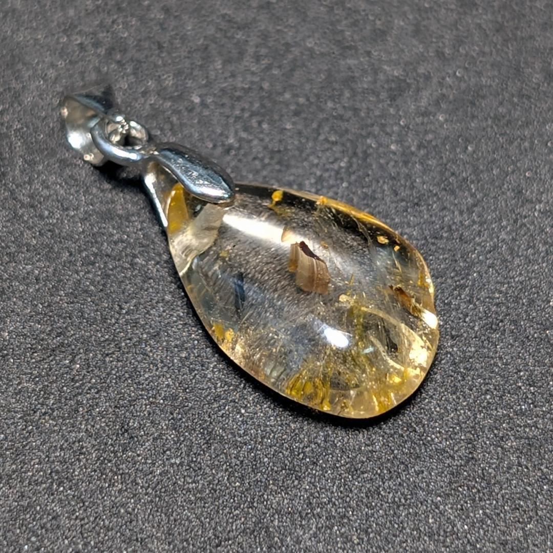 一点物 ペンダント ネックレス タイチンルチル チタンスピネル 極太金針水晶