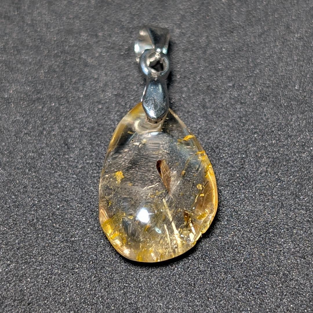一点物 ペンダント ネックレス タイチンルチル チタンスピネル 極太金針水晶