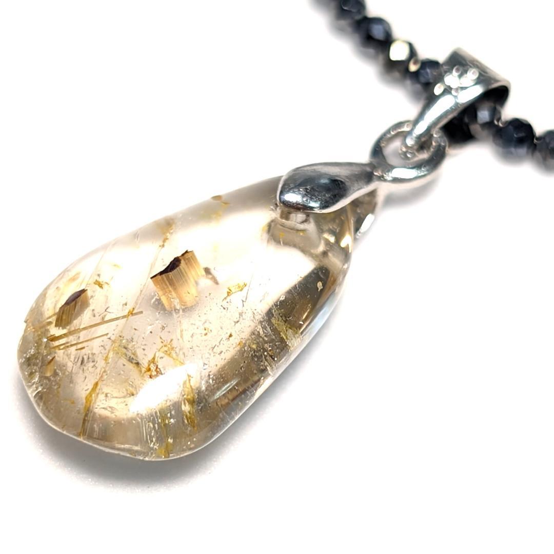 一点物 ペンダント ネックレス タイチンルチル チタンスピネル 極太金針水晶