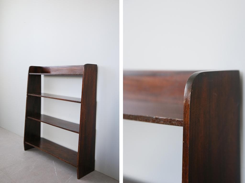 英国アンティーク木製ブックシェルフ/本棚/オープンラック/飾り棚(89-63