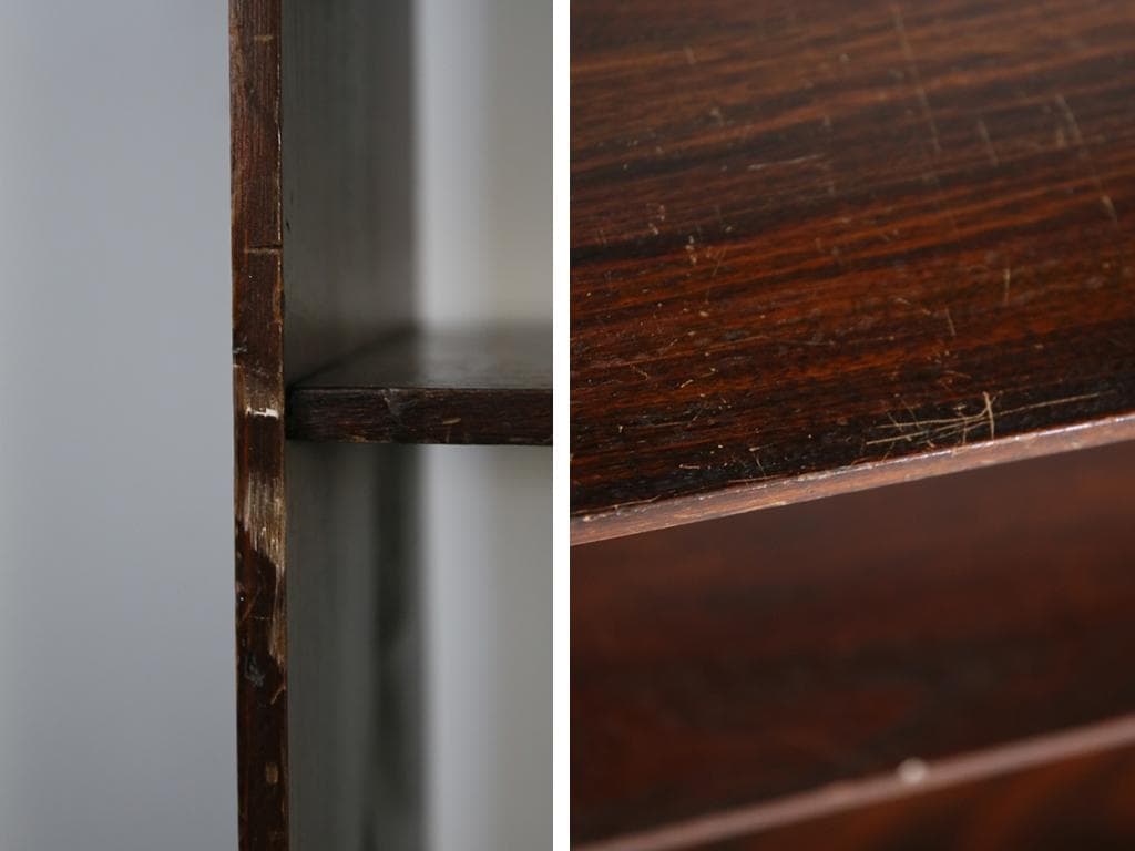 英国アンティーク木製ブックシェルフ/本棚/オープンラック/飾り棚(89-63