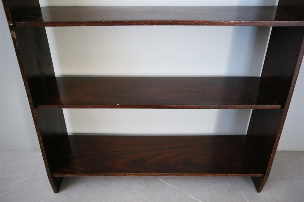 英国アンティーク木製ブックシェルフ/本棚/オープンラック/飾り棚(89-63