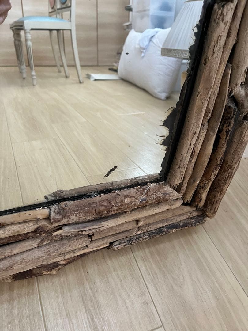 【定価以下）流木、ビンテージミラー、鏡、インダストリアル