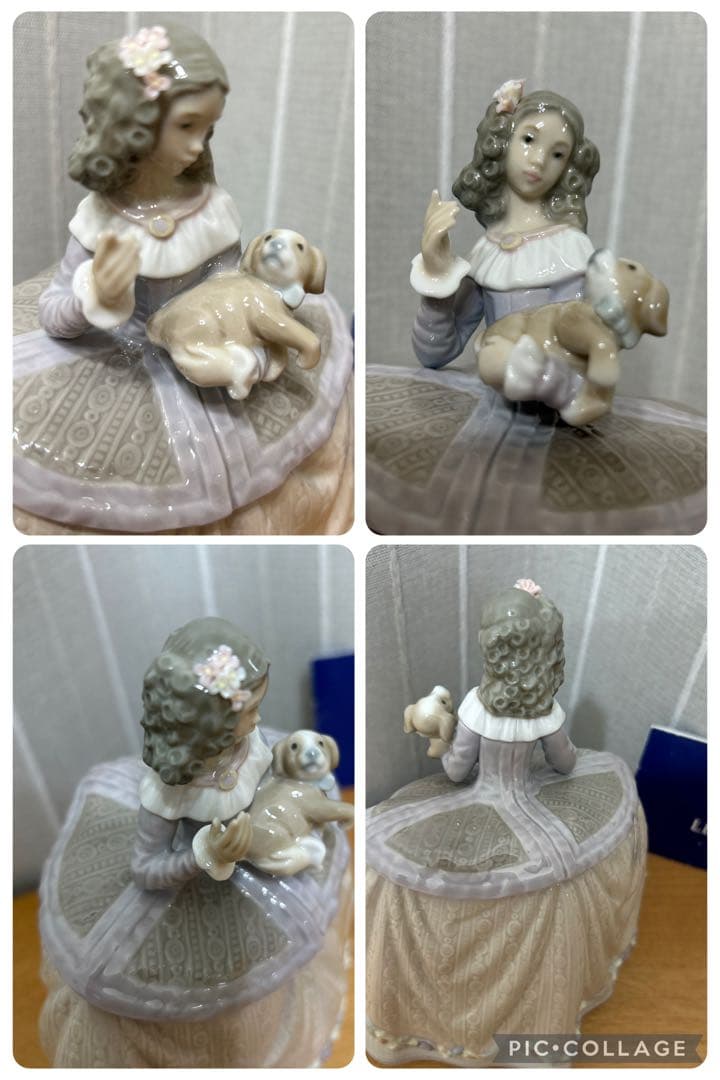 LLADROリヤドロ「仔犬を抱く貴婦人」　　　　新品！